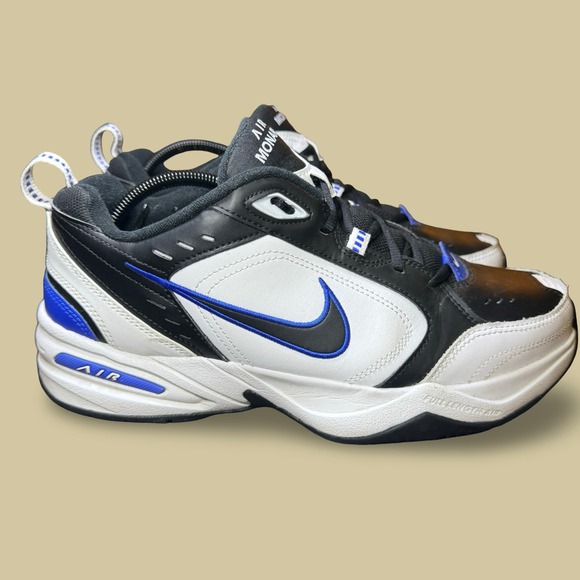 Nike Air Monarch IV Black White Royal Blue Men Training Shoes 415445-002 Sz 10.5 - Picture 2 of 9